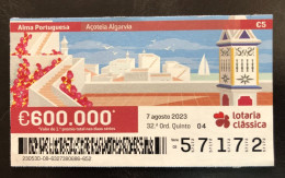 114 E, 1 X Lottery Ticket, Portugal, « Alma Portuguesa »,  « AÇOTEIA ALGARVIA », « ARCHITECTURE », 2023 - Billets De Loterie