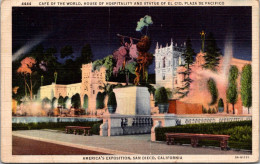 California San Diego America's Expo Plaza De Pacifico Cafe Of The World House Of Hospitality & El Cid Statue 1935 - San Diego