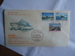 TURKEY CYPRUS FDC   1978 AIRPLANES SHIPS - Cartas & Documentos