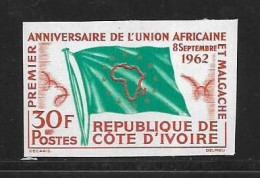 COTE D'IVOIRE 1962  UNION AFRICAINE-DRAPEAUX  NON DENTELE    YVERT N°207 NEUF MNH** - Côte D'Ivoire (1960-...)