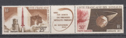 French Somali Coast, Cote Des Somalis 1966 Satellite Mi#371-372 Strip, Mint Never Hinged - Unused Stamps