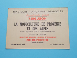 LA MOTOCULTURE De PROVENCE Et Des ALPES ( FERGUSON ) AIX-en-Provence ( Voir / Zie Scan ) ! - Visiting Cards