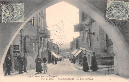 MONFLANQUIN (Lot-et-Garonne) - La Rue Saint-Pierre - Débit De Tabac - Voyagé 1910 (2 Scans) - Monflanquin