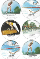 Jeux Olympiques De MEXICO - 1968 - 12 Fiches Techniques Rondes - Fromageries BEL - Foot-Ball Cyclisme (2) Escrime (2) Et - Sonstige & Ohne Zuordnung