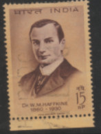 USED STAMP FROM 1964 INDIA ON W.M Haffkin, Bacteriologist(,Anti Cholera,Plague)  Commemoration - Usati