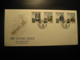 WANGANUI 1987 Tongariro Volcano Fiorland Mt Cook Urewera National Park Geology FDC Cancel Cover NEW ZEALAND - Vulkanen