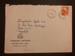 LETTRE TORSHOV OPTISKE Pour La FRANCE TP 90 OBL.1 10 62 OSLO TORSHOV - Brieven En Documenten