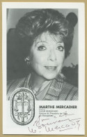 Marthe Mercadier (1928-2021) - Comédienne - Jolie Photo De Programme Dédicacée - Acteurs & Toneelspelers