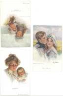 BOILEAU Philip - Lot De 3 CPA - Couple : Mère Et Enfant - 2 Fillettes - Jeune Homme Et Jeune Femme (5) - Boileau, Philip