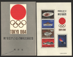 Japon - Japan 1964 Yvert BF 59, Sports, Tokyo Olympic Summer Games - Original Paper Folder - Miniature Sheet - MNH - Blocchi & Foglietti
