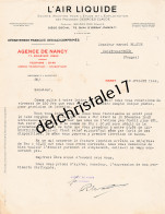 54 0027 NANCY MEURTHE-ET-MOSELLE 1944 Gaz Comprimés L'AIR LIQUIDE Procédé Georges CLAUDE Siège Quai D'Orsay PARIS  - Elektrizität & Gas