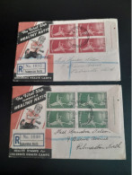 1 Oct 1947 Pair Of Health Stamps First Day Covers - Cartas & Documentos