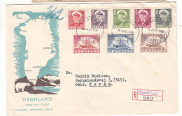 Groenland - Lettre Recom FDC De 1950 - Oblit Godthab - Bateaux - Valeur 60 Euros - - Covers & Documents