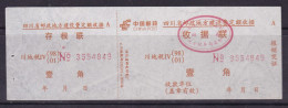 CHINA CHINE   Sichuan Surcharge Receipt ADDED CHARGE LABEL (ACL)  0.10 YUAN - Otros & Sin Clasificación