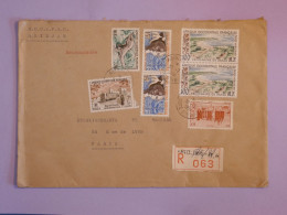 DA12  AOF  COTE D IVOIRE BELLE LETTRE RECO. RR   1956 ABIDJAN A PARIS  FRANCE +PAIRE DE 100F ++AFF. INTERESSANT  ++ - Cartas & Documentos