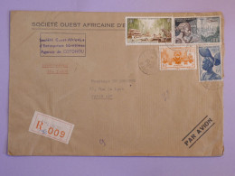 DA12  AOF  COTE D IVOIRE BELLE LETTRE RECO. RR SOCIETE MARITIME  1956 COTONOU  A PARIS  FRANCE +++AFF. INTERESSANT  ++ - Covers & Documents