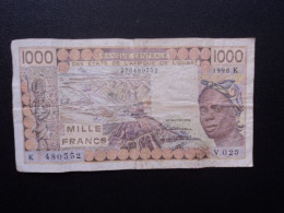 SÉNÉGAL : 1000 FRANCS   1990 K     KM 707K       TTB * - États D'Afrique De L'Ouest