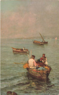 ARTS - J Ginsio - Des Hommes Dans Une Barque - Pêcheurs  - Carte Postale - Peintures & Tableaux