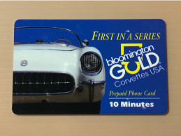 USA UNITED STATES America Prepaid Telecard Phonecard, Bloomington Gold Corvettes SAMPLE CARD, Set Of 1 Card - Collezioni