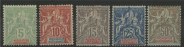 Madagascar N° 42A + 43 à 45 + 47 Neufs * (MH) COTE 101 € - Used Stamps