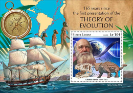 Sierra Leone 2023, Darvin, The Evolution, Fossil, Dinosaur, BF - Fossils