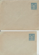 TYPE SAGE - 1884 - 2 ENVELOPPES ENTIER NEUVES J66 + J67 SANS DATE AU VERSO - Standard Covers & Stamped On Demand (before 1995)