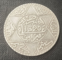 MARRUECOS. AÑO 1902 ( 1320). 1/2 RIAL PLATA ABDUL -AZIZ BERLIN. PESO 12.4 GR - Maroc