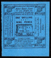 Midland Great Western 1877 Market Basket Stamp 1/9 On Blue For "up To 112 Lbs And Up To 100 Miles", Hinged Mint - Railway & Parcel Post