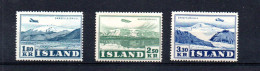 Iceland 1952 Set Airmail/Aviation Stamps (Michel278/80) MLH - Luchtpost