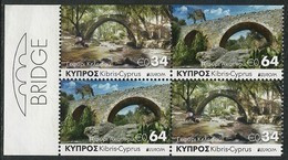 CHIPRE/ CYPRUS/ ZYPERN  -EUROPA 2018 -TEMA ANUAL -"PUENTES.- BRIDGES - BRÜCKEN - PONTS" - 2 SERIES De CARNET En BLOC - 2018