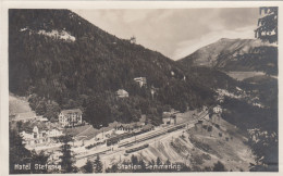 D4303) SEMMERING - Station Semmering Mit HOTEL STEFANIE U. Zügen Im Bahnhof ALT 1927 - Semmering