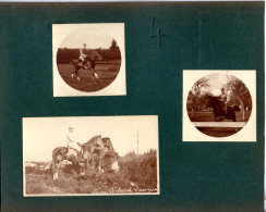 6 Petites Photos Collées Sur Carton Format A5. Cavaliers Et Divers - 1914-18