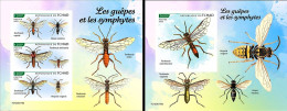 Tchad 2023, Animals, Wasps And Sawflies, 3val In BF+BF IMPERFORATED - Tchad (1960-...)