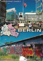 Germany , Map Of East And West Berlin, Wall Of Shame, Checkpoint Charly ,  Tear Noted In The Image - Muro Di Berlino