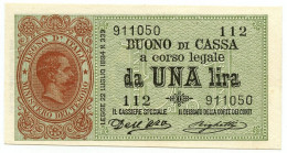1 LIRA BUONO DI CASSA EFFIGE UMBERTO I 02/08/1894 QFDS - Regno D'Italia – Other