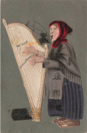FÊTES ET VOEUX - Anniversaire - Une Femme Jouant Une Harpe - Colorisé - Carte Postale Ancienne - Birthday