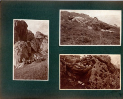 6 Petites Photos Collées Sur Carton Format A5. Cadavres, Balkans - 1914-18