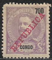 Portuguese Congo – 1911 King Carlos Overprinted REPUBLICA 700 Réis Mint Stamp - Congo Portuguesa