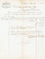 LA HULPE : Facture Du 29 Mai 1856 Des PAPETERIES DEMEURS DECORTE + Médaillon N°7 (3marges Touché En Bas) Obl. P24 - Other & Unclassified