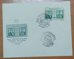 AC - TURKEY FDC - THE VISIT OF THE SHAH AND QUEEN OF IRAN TO TURKEY ANKARA 15 MAY 1956 - FDC