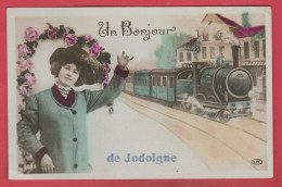 Jodoigne ... Un Bonjour De ... Jolie Fantaisie / Train Vapeur  -1910 ( Voir Verso ) - Jodoigne