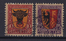 SWITZERLAND 1918 - Canceled - Mi 143, 144 - Pro Juventute - Oblitérés