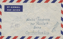 N3027 - Afghanistan (1957) - Airmail R-letter To Czechoslovakia, Tariff: 7,50 AF - Afghanistan