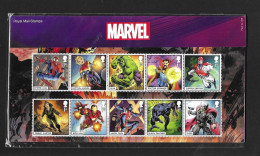 Great Britain 2019 Marvel Presentation Pack Sg 4182/4191 & MS 4192 - Presentation Packs