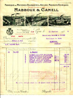 FACTURE.69.LYON.42.L'HÔPTAL.FABRIQUE DE MATIERES COLORANTES D'ANILINE.PRODUITS CHIMIQUES.MABBOUX & CAMELL . - Profumeria & Drogheria