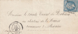 Frankreich Vollständiger Brief Aus Dem Jahr 1867 Von Laval Nach Alexain Rautenstempel 1987 - 1863-1870 Napoléon III Lauré