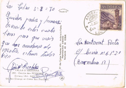 51664. Postal SAN JULIAN De LORIA (Andorra Española) 1970. Lago, Estany, CERCLE Del PESSONS - Brieven En Documenten