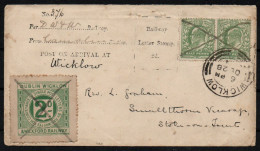 Dublin, Wicklow & Wexford, 1905 3rd Printing 2d Perf. 11 On Rev. Graham Cover To Stoke-on-Trent.  Read On .... - Railway & Parcel Post