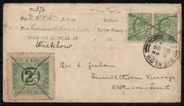 Dublin, Wicklow & Wexford, 1905 3rd Printing 2d Perf. 11 On Rev. Graham Cover To Stoke-on-Trent.  Read On .... - Spoorwegen & Postpaketten