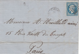 Frankreich Vollständiger Brief Aus Dem Jahr 1867 Von Mulhause Nach Paris - 1863-1870 Napoléon III Lauré